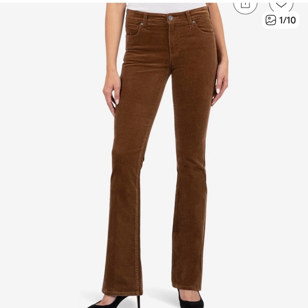 Kut from the kloth Brown karen baby bootcut Corduroy wide leg Pant size 0
